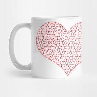 Heart - love - geometric pattern  - red and white. Mug